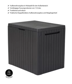Keter Aufbewahrungsbox City Box, 113 Liter, Ca. B41,6/H51,6/T57 Cm 10 Keter Aufbewahrungsbox City Box, 113 Liter, Ca. B41,6/H51,6/T57 Cm -Gartenmöbel Verkauf 4422481 WE IG 001 AufbewahrungsboxCity