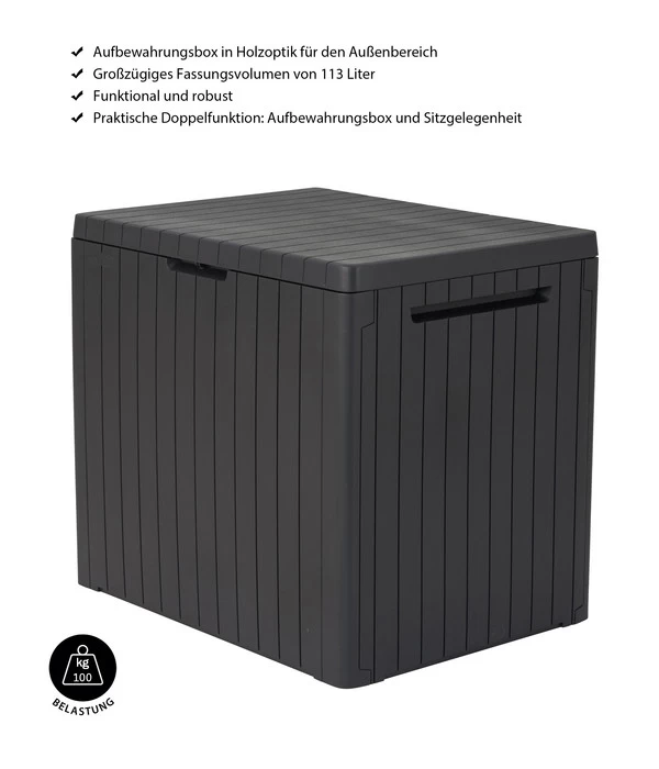 Keter Aufbewahrungsbox City Box, 113 Liter, Ca. B41,6/H51,6/T57 Cm 6 Keter Aufbewahrungsbox City Box, 113 Liter, Ca. B41,6/H51,6/T57 Cm – Bild 4