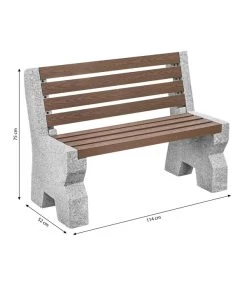 Dehner Granit-Gartenbank, 2-Sitzer, Ca. B114/H75/T52 Cm -Gartenmöbel Verkauf 6692065 WE BG 001 GRANITBANKWPCRUECKENL