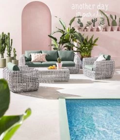 Dehner Flechtlounge Bali, 4-teilig -Gartenmöbel Verkauf 6705305 WE MO 001 LoungeBaliNEU