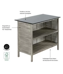 Dehner Bartisch Southampton, Ca. B115/H105/T65 Cm -Gartenmöbel Verkauf 6713390 WE IG 001 BarSouthamptonGrauNEU