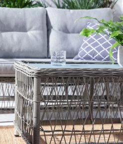 Dehner Geflechtlounge Santos, 4-teilig -Gartenmöbel Verkauf 6875074 WE DE 001 LoungeSantosNEU