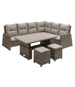 Dehner Geflechtlounge Bologna, 5-teilig